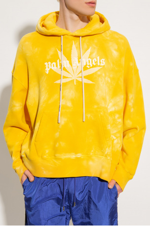 Yellow Hoodie with logo Palm Angels IetpShops Australia Nike Running Miler T shirt Bleu